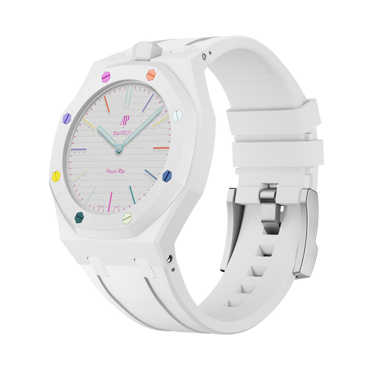 Sport rubber strap and wrist adapter — Arctic White