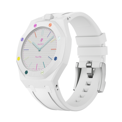 Sport rubber strap and wrist adapter — Arctic White
