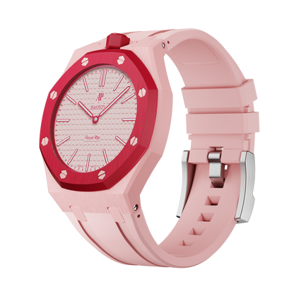 Rosa Roja pink sport rubber strap and wrist adapter for the Royal Pop pocket watch
