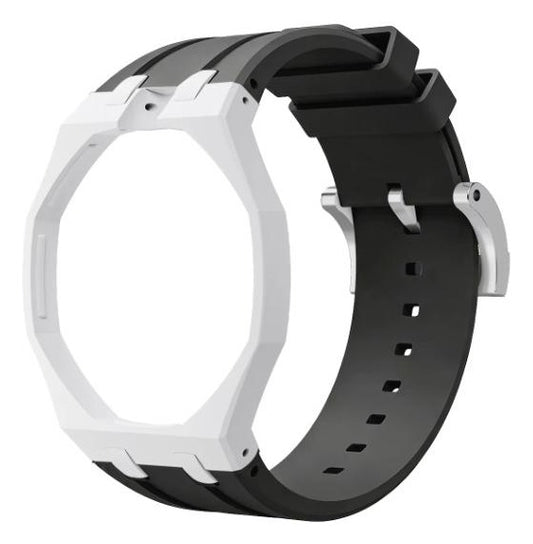 Blanc Noir two-tone white and black sport rubber strap and wrist adapter for the Royal Pop pocket watch