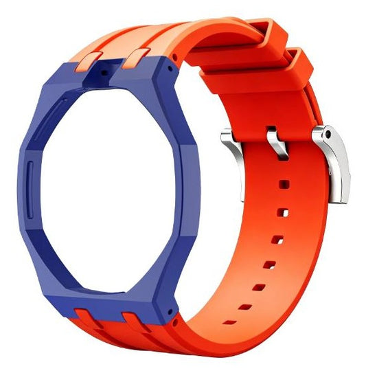 Navy Arancio two-tone navy and orange sport rubber strap and wrist adapter for the Royal Pop pocket watch