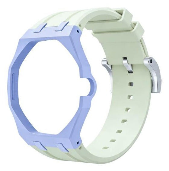 Ciel Citron two-tone sky blue and lime sport rubber strap and wrist adapter for the Royal Pop pocket watch