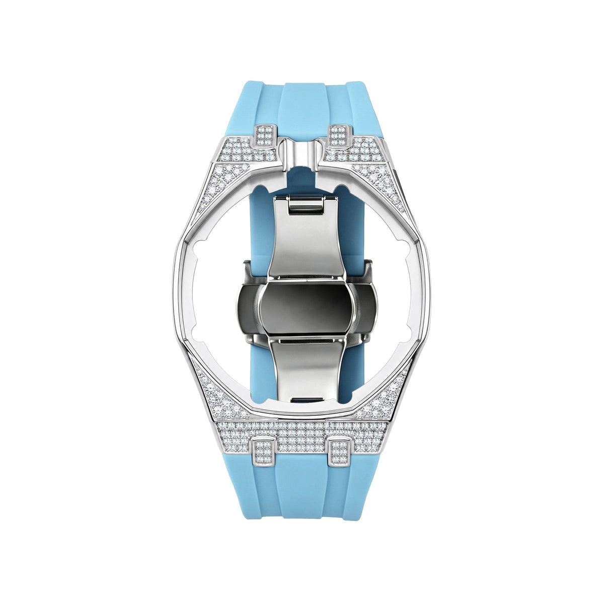 Iced Stone-Set Bezel Royal Pop wrist adapter — Sky Blue