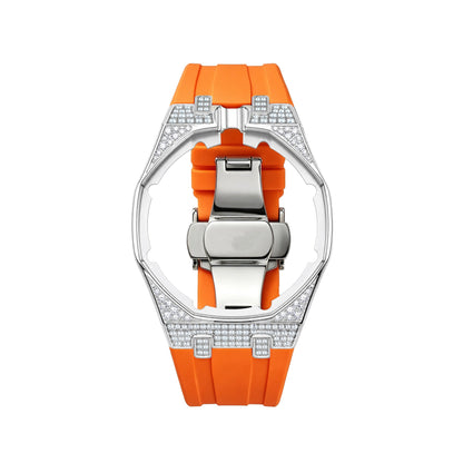 Iced Stone-Set Bezel Royal Pop wrist adapter — Orange