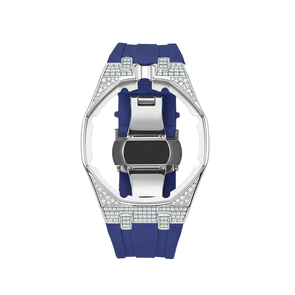Iced Stone-Set Bezel Royal Pop wrist adapter — Grey Blue