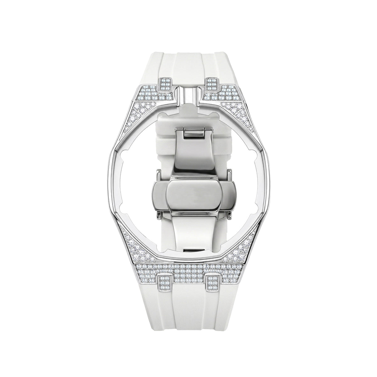 Iced Stone-Set Bezel Royal Pop wrist adapter — White