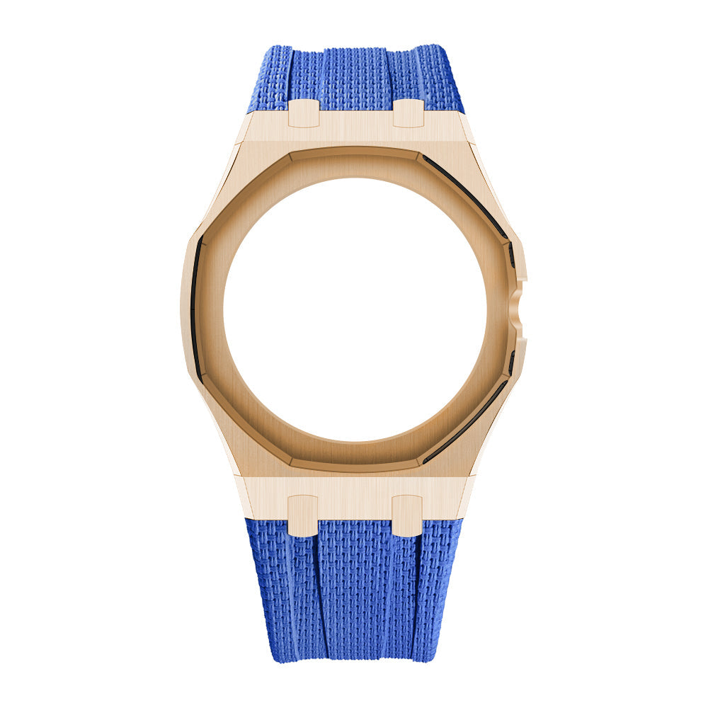 Rose Gold Tone Open-Bezel Metal + FKM Royal Pop wrist adapter — view 1