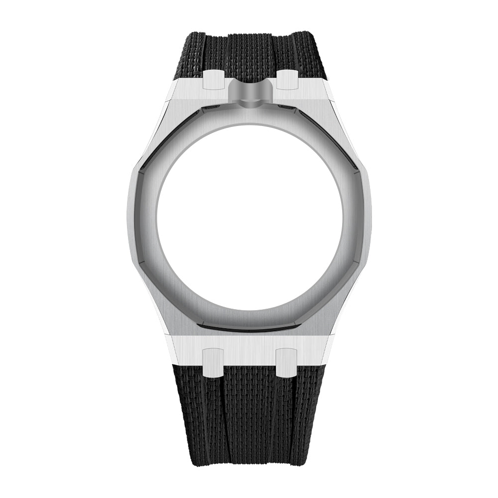 Silver Open-Bezel Metal + FKM Royal Pop wrist adapter — view 1