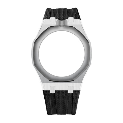 Silver Open-Bezel Metal + FKM Royal Pop wrist adapter — view 1