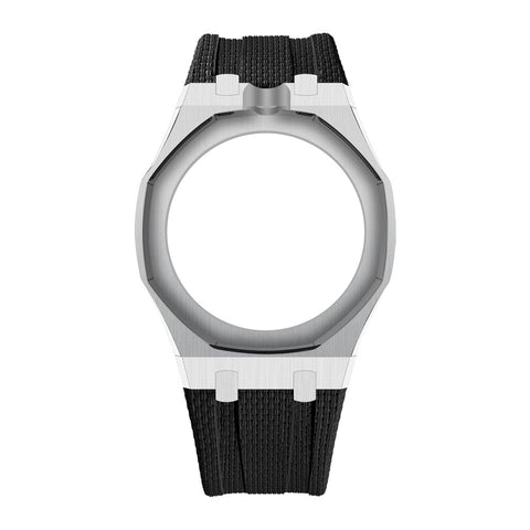 Silver · Open-Bezel Metal + FKM — Royal Pop Wrist Adapter